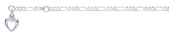 Fusskette Figaro diamantiert 2.2mm