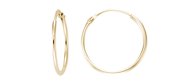 Earring ear hoops 1,3 mm