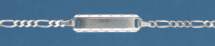 Id-Armband Figaro diamantiert 2.1mm