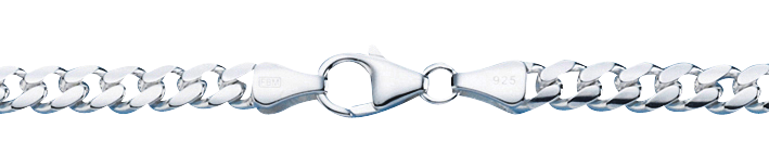Bracelet Curb chain oval diamond cut 5.3mm